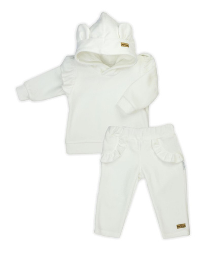 Komplet welurowy bluza + spodnie 169300 "Mix" Nicol - waniliowy