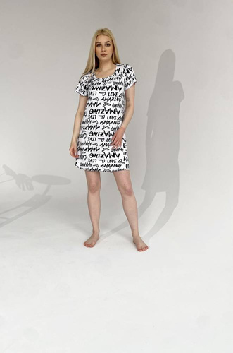 Koszula Nocna 645 Amazing Forex - biały- granatowy