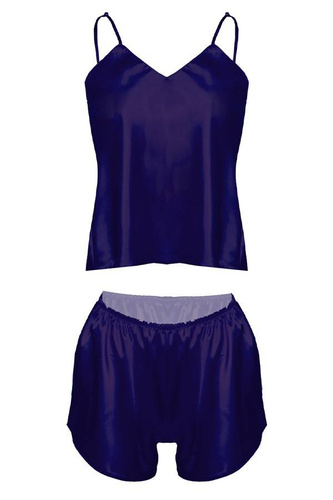 Karen Komplet piżamka damska satyna DKaren - granatowy