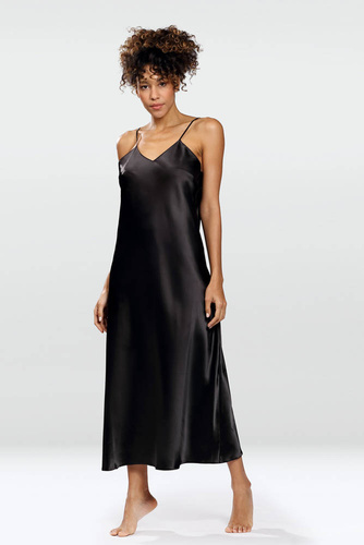 Iga Halka satynowa koszulka damska DKaren - czarna 