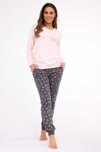 Cornette Snow 163/461 – piżama damska bawełniana z długim rękawem | Stylowa i wygodna