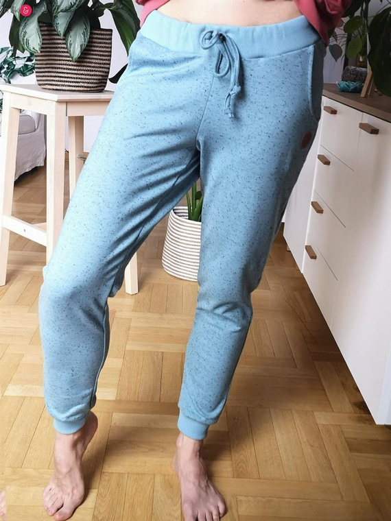 Dresowe spodnie ciążowe Milk&Love mięta plum