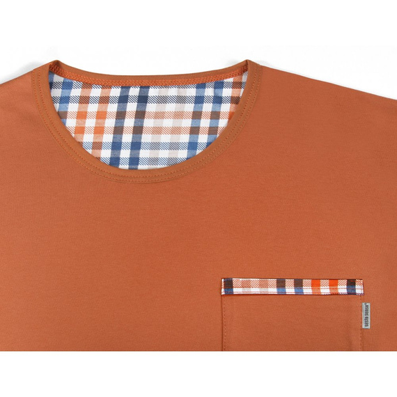 Bawełniana piżama męska z długim rękawem 2527/04 Sesto Senso - rudy brąz