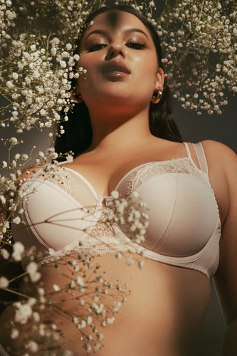 Biustonosz Damski Semi Soft 2163 Pudrowy – Koronkowy Półusztywniany Biustonosz na Co Dzień