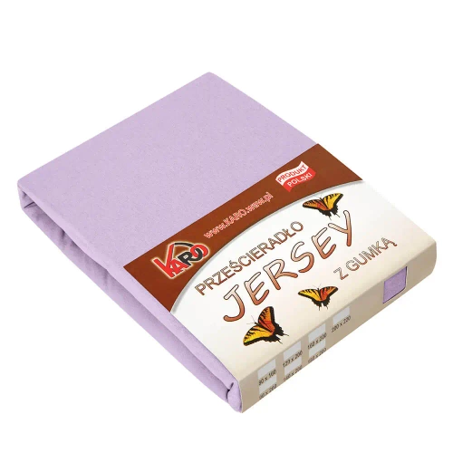 Prześcieradło Jersey z gumką KARO - wrzos