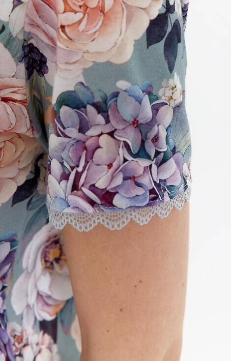 Koszula nocna z bawełny 466 Cana - szałwia