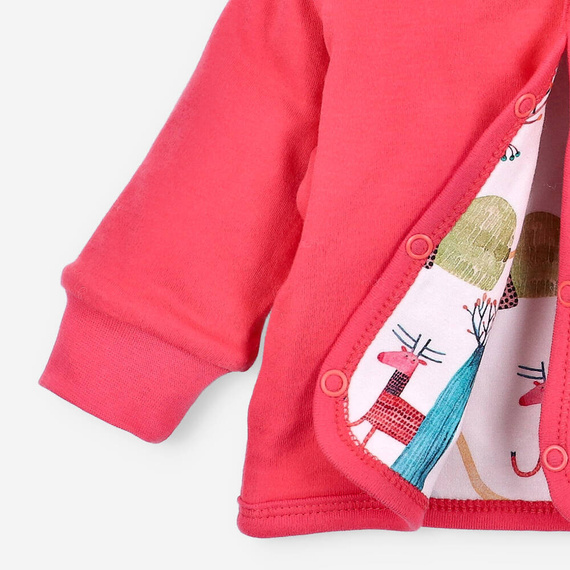 Bluza dwustronna Kolorowy Las z bawełny organicznej Nini malinowy