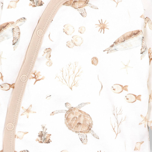 Body kopertowe z bawełny organicznej Turtles Nini druk