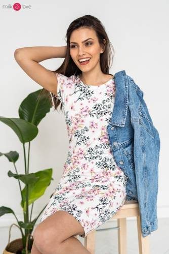 Milky dress sukienka do karmienia krótki rękaw Milk&Love kwiat wiśni