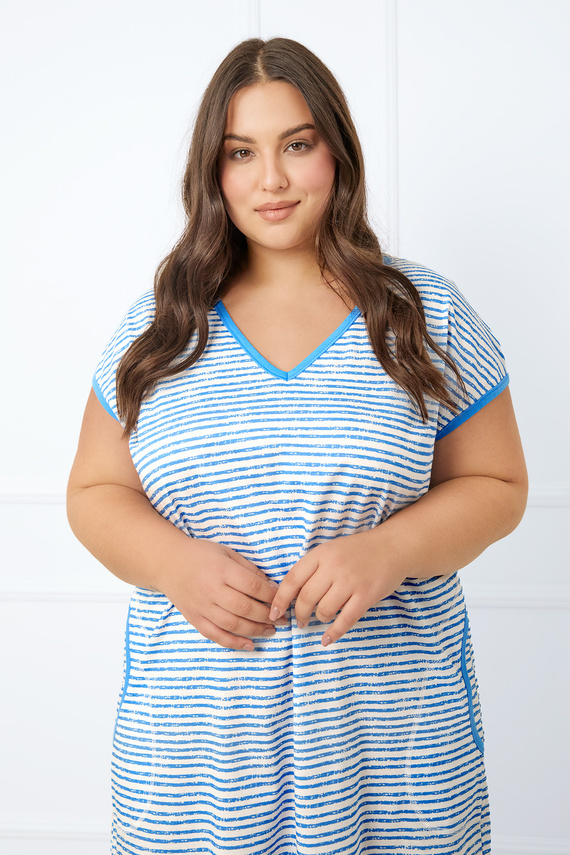 Koszula z krótkim rękawem Flota Fashion - druk niebieski