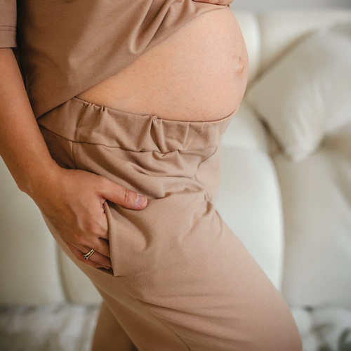 Spodnie Dresowe Eevi for Women – Luźny Fason, Komfort Ciążowy i Poporodowy, Bawełna + Modal