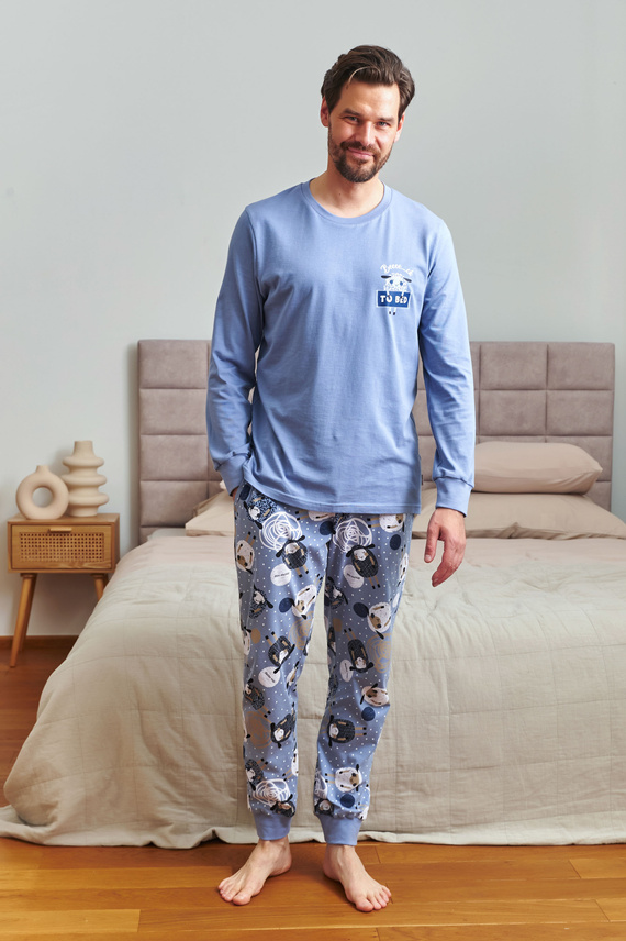 Doctor Nap 7347 – męska piżama bawełniana, wzór owce