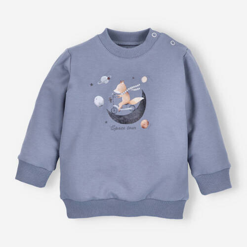 Bluza dresowa z bawełny organicznej Space Tour Nini niebieski