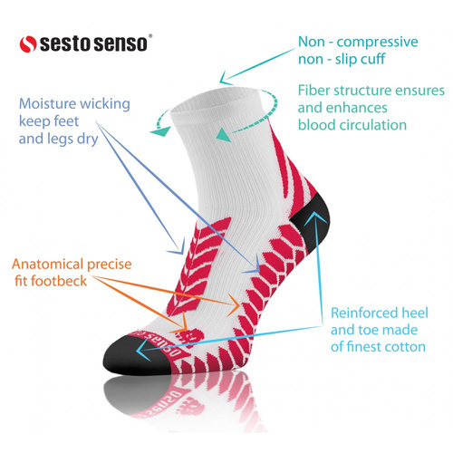 Sport Socks Skarpety sportowe Sesto Senso biały-różowy 