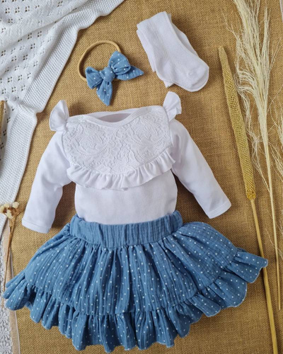 Body z długim rękawem falbanka 071DR Sophie Marija