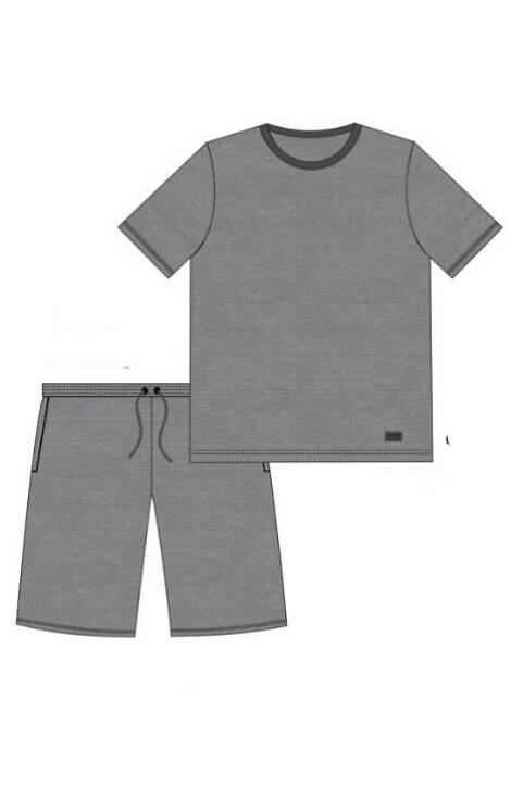 Piżama męska krótki rękaw, spodenki 925/178 Tom Cornette - szary