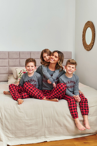 Doctor Nap 7343 – piżama damska bawełniana Dark Grey z nadrukiem