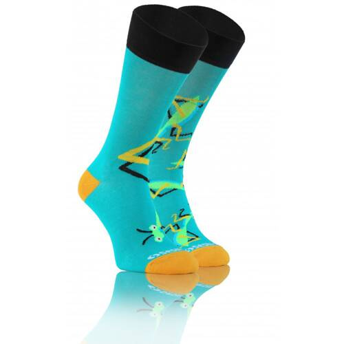 Konik Polny Skarpety długie finest cotton dwie różne Sesto Senso turkusowy