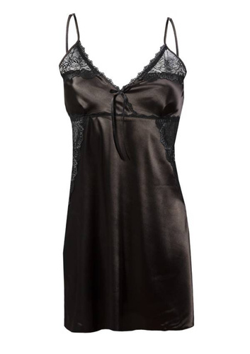 Hana 2 Halka satynowa koszulka damska DKaren - czarny