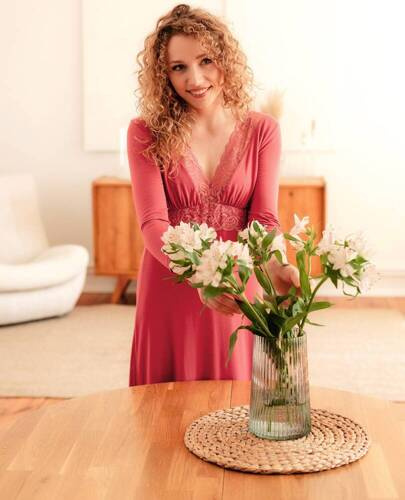 Koszula Nocna Thelma Babella -antyczny róż