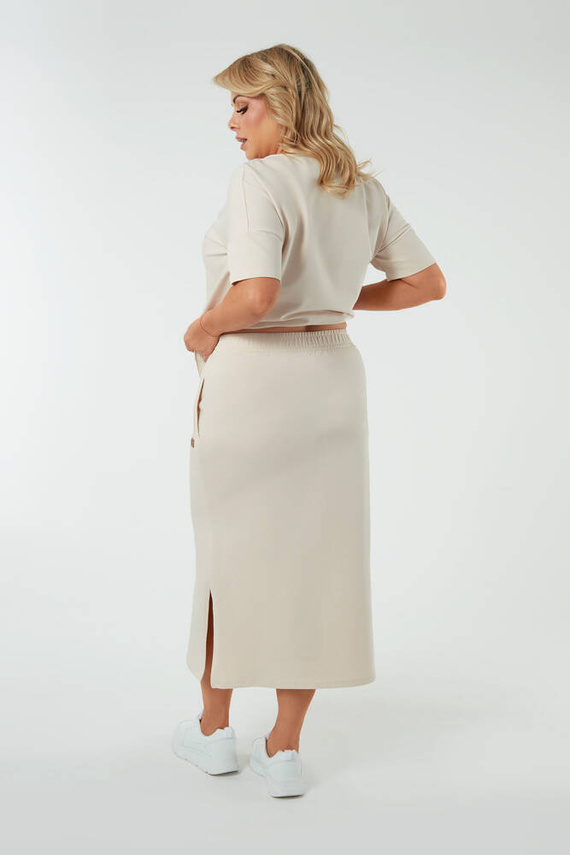 Spódnica damska maxi Stella Italian Fashion - beżowy