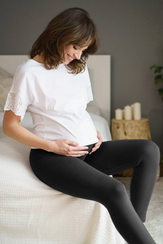 LEG.4241 Legginsy Długie Ciążowe Doctor Nap - black