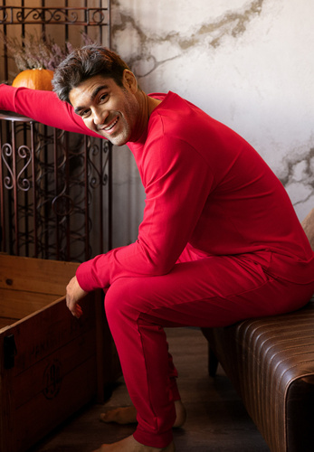 Komplet Męski Justin Dkaren czerwony