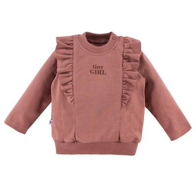 Bluza z falbanką Daisy Eevi - ciemny róż