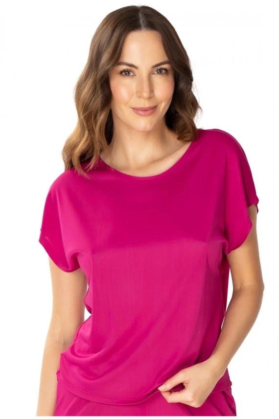 Bluzka piżamowa 86683 Larisa Mewa fuksjowy