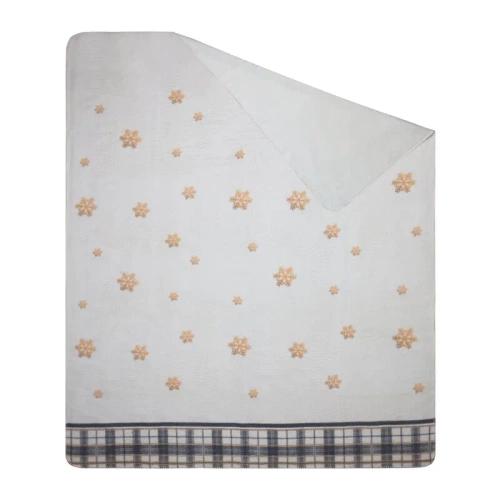 Świąteczny koc narzuta krata Angel Eurofirany kremowy 