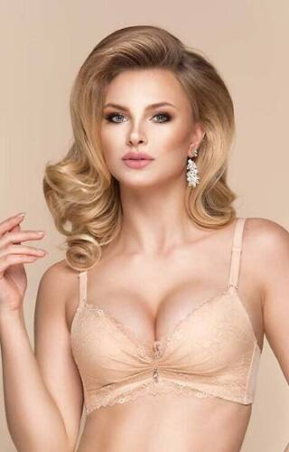 Biustonosz push up bez fiszbin Sophie Konrad beżowy