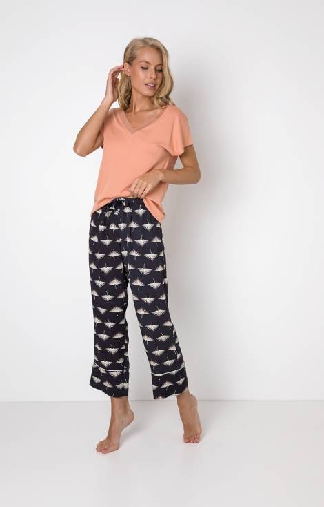 Piżama damska Moira Long Aruelle - brick