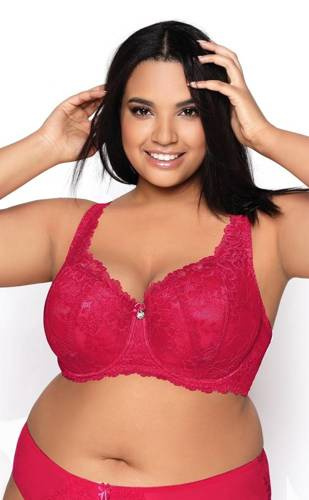 Biustonosz Usztywniany Big M-053/22 Carmela Mat rubinowy czerwony