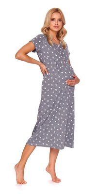 TM.4119 Koszula Nocna ciążowa i do karmienia Doctor Nap - dark grey