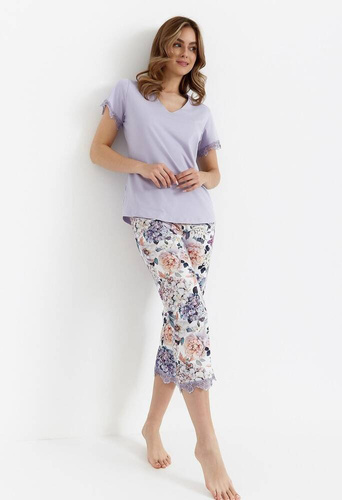 Piżama damska 470 Cana -liliowy