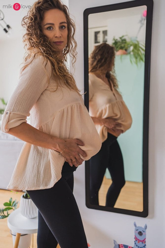 Tunika z muślinu organicznego Mother Nature Milk&Love wrzosowy