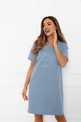 Koszula nocna Ksara – minimalizm i komfort w bawełnianym wydaniu Italian Fashion - stalowy