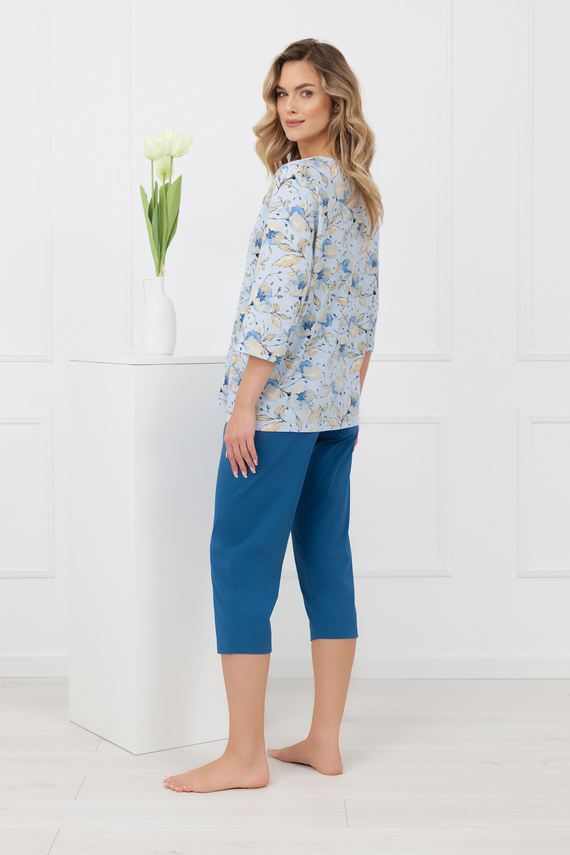 Bawełniana piżama damska CELOZJA Italian Fashion rękaw 3/4 spodnie 3/4