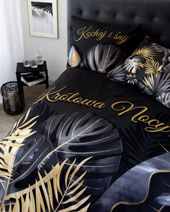 Pościel bawełniana 4423 A Holland 35 Królowa nocy Detexpol grafitowy