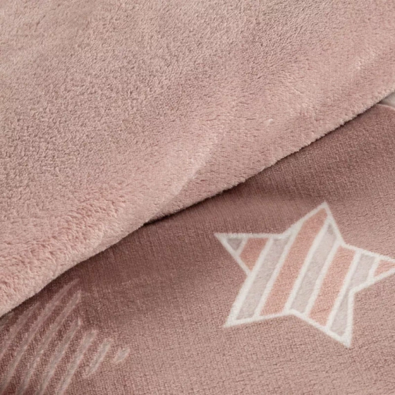 Pościel welurowa gwiazdki Flano 4 Eurofirany pudrowy róż