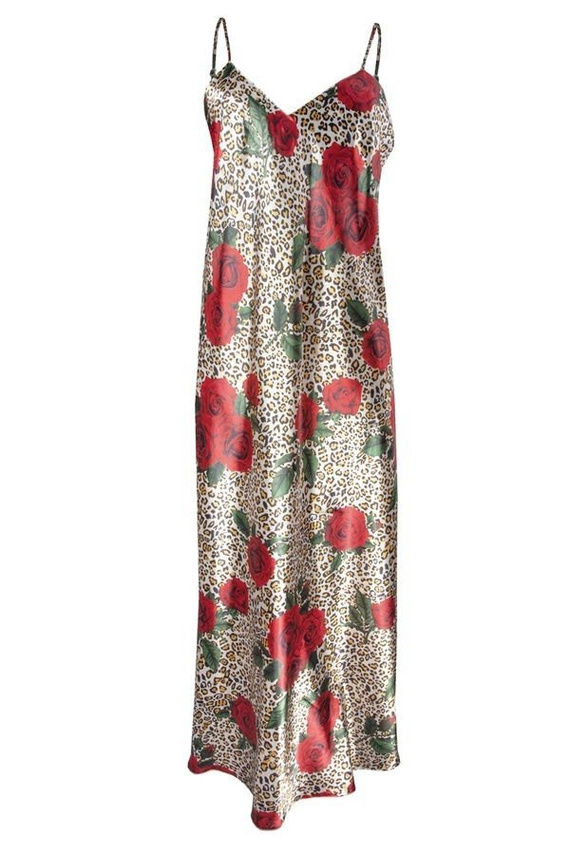 Długa halka satynowa Flowers DKaren - DK-HI6 ecru