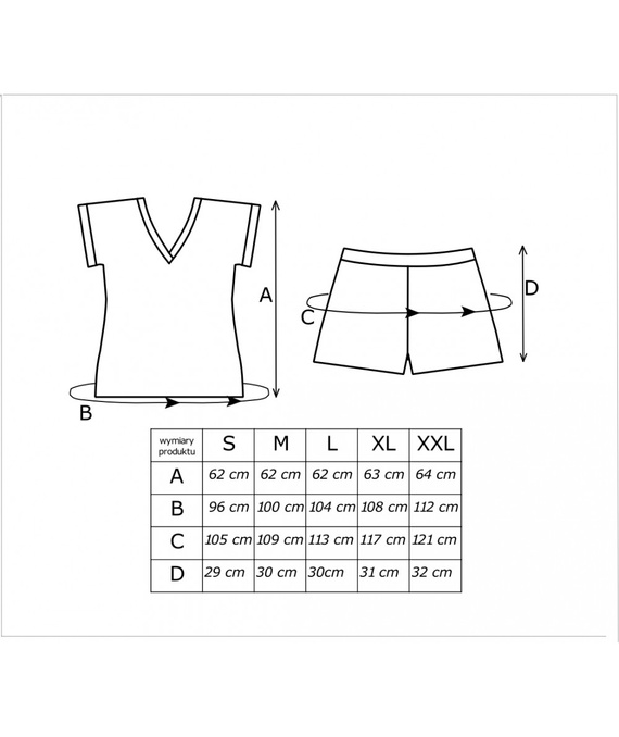 Piżama Margaret Short Donna bawełna kwiaty dekolt V krótka