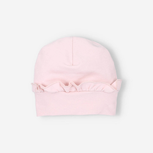 Czapka niemowlęca z bawełny organicznej Jelonki Nini różowy