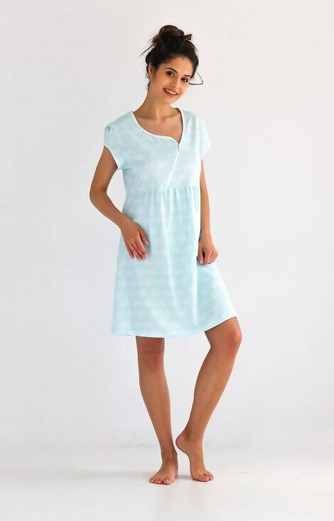 Koszula nocna do karmienia Alma Sensis - miętowy