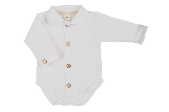 Koszulobody długi rękaw muślinowe "Just Muslin Milk" Makoma