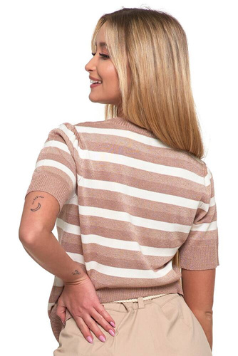 Bluzka damska ze stójką BDS3700-003 Moraj - beżowy