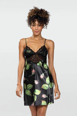 Halka satynowa Flowers  DKaren - DK-HA 08 czarny