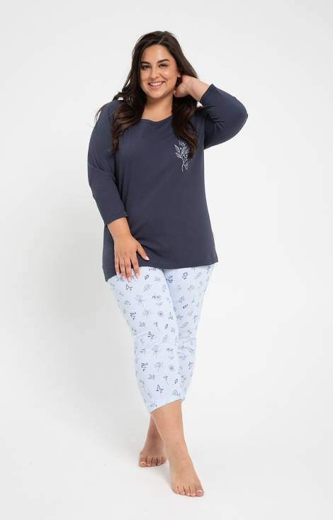 Piżama Damska 3012 Magnolia Taro- granat