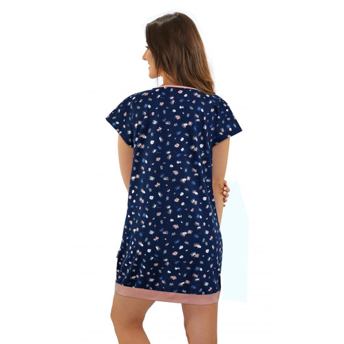 Koszula nocna Julia Sesto Senso granatowy/różowy 