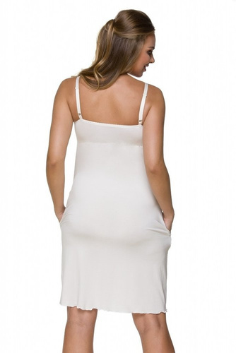 Koszulka nocna ciążowa i do karmienia 3120 K Lupoline- ecru